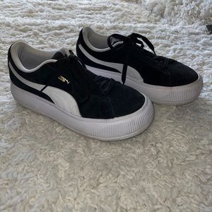 Puma Suede Mayu Women's Sneakers, Black/White size 8